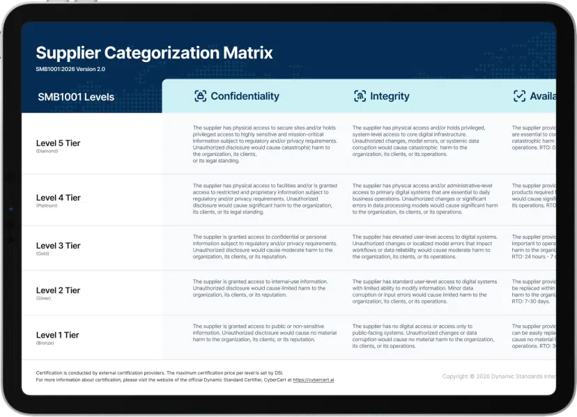 Supplier Categorization Matrix.